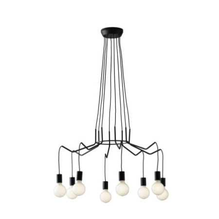 Lampadario Sospensione Habitat Eclettico Colore Nero 8 x E 27 max  40W