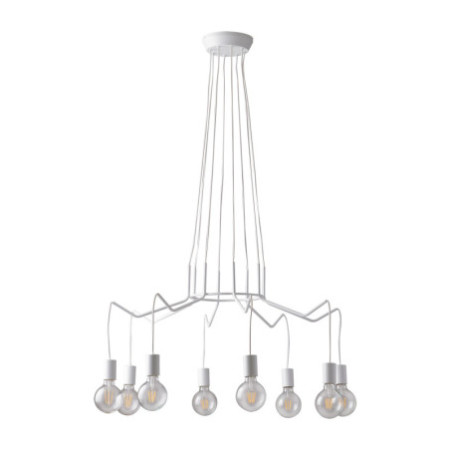 Lampadario Sospensione Habitat Eclettico Colore Bianco 8 x E 27 max  40W
