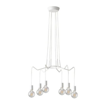 Lampadario Sospensione Habitat Eclettico Colore Bianco  6 x E 27 max 40W
