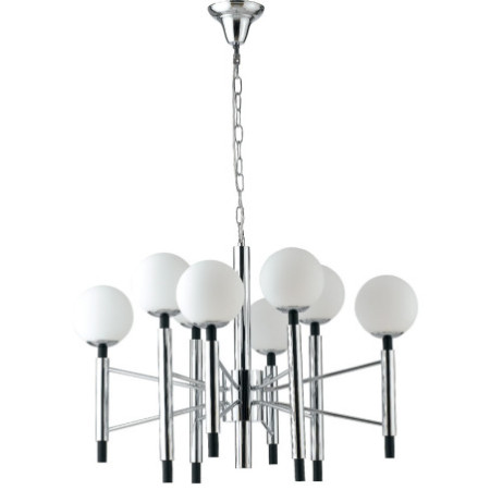 Lampadario Sospensione Hammono Class Colore Cromo 8 x E 14 max  40W