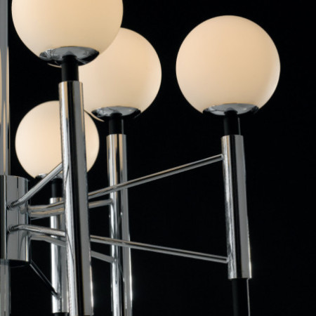 Lampadario Sospensione Hammono Class Colore Cromo 8 x E 14 max  40W