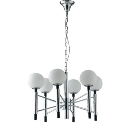 Lampadario Sospensione Hammond Class Colore Cromo 6 x E 14 max  40W