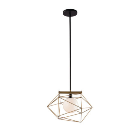 Lampadario Sospensione Abraxas Class Colore Nero Oro 4 x E 27 max  60W