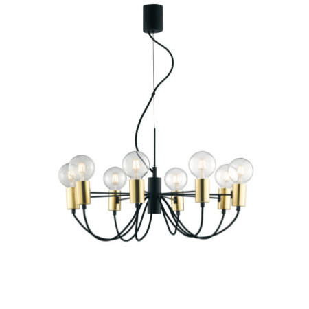Lampadario Sospensione Axon Class Colore Nero Oro 8 x E 27 max 60W
