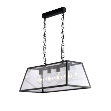 Lampadario Sospensione Charleston  Vintage Colore Nero 40W