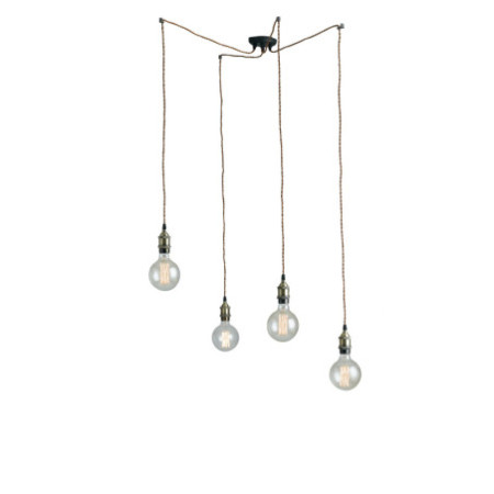 Lampadario Sospensione Vintage Groove Vintage Colore Rame 4 x E 27 max  60W