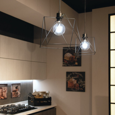 Lampadario Sospensione Santana  Vintage Colore Nero 60W