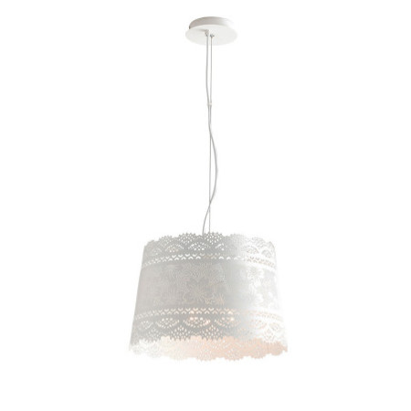 Lampadario Sospensione Cluny Industrial Vintage Colore Bianco 3 x E 14 max  40W