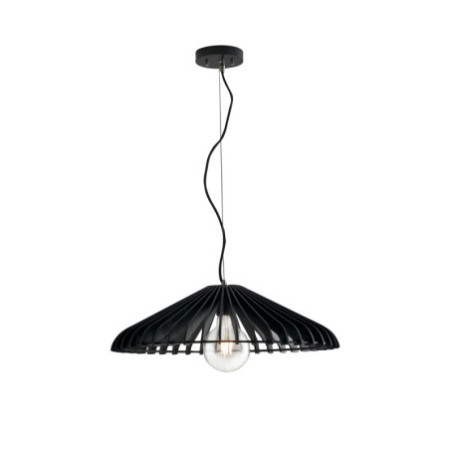 Lampadario Sospensione Calder Industrial Vintage Colore Legno Nero 60W