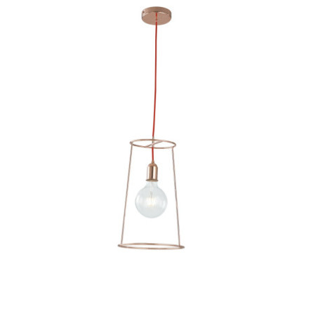 Lampadario Sospensione Frida Industrial Vintage Colore Oro Rosa 60