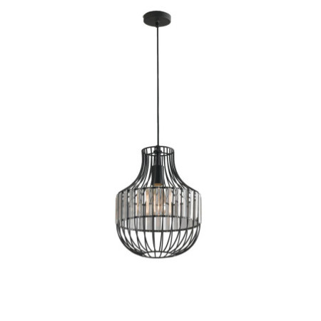Lampadario Sospensione Opium Industrial Vintage Colore Nero 60W