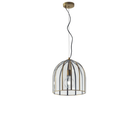 Lampadario Sospensione Chester Industrial Vintage Colore Ottone 60W