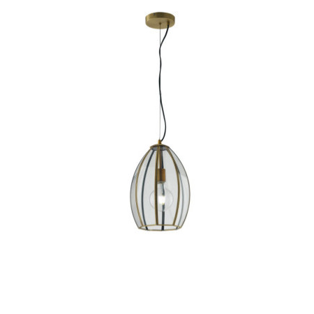 Lampadario Sospensione Chester Industrial Vintage Colore Ottone 60W
