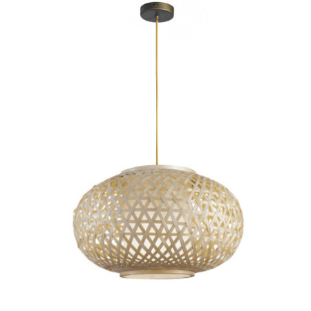 Lampadario Sospensione Zen Industrial Vintage Colore Bambu  Naturale 60W