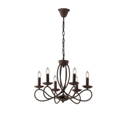 Lampadario Ginevra Decorative Colore Corten 6 x E 14 max 40W