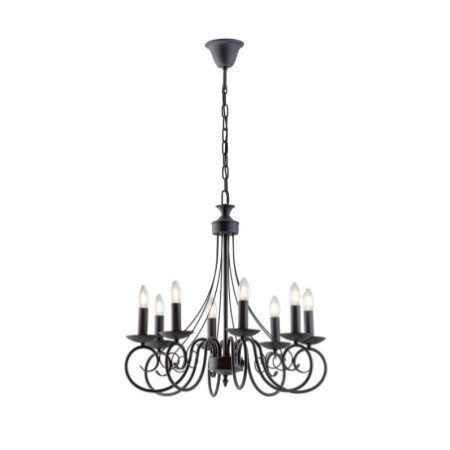 Lampadario Beatrice Decorative Colore Antracite 8 x E 14 max  40W