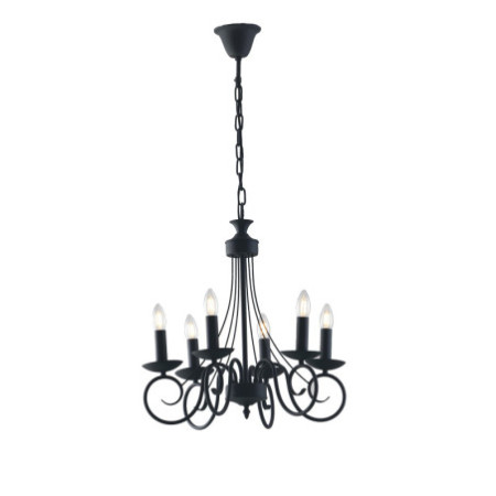 Lampadario Beatrice Decorative Colore Antracite 6 x E 14 max  40W