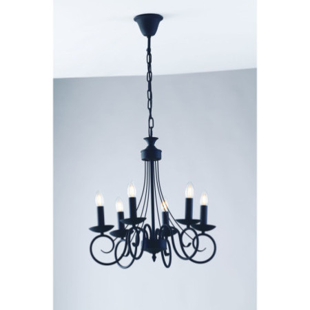 Lampadario Beatrice Decorative Colore Antracite 6 x E 14 max  40W