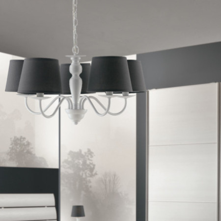 Lampadario Favola Decorative Colore Bianco 5 x E 14 max 40W