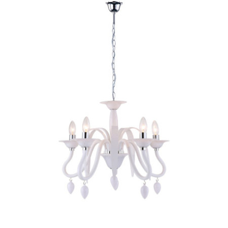 Lampadario Estefan Silicon Acrilic Colore Bianco 5 x E 14 max 40W