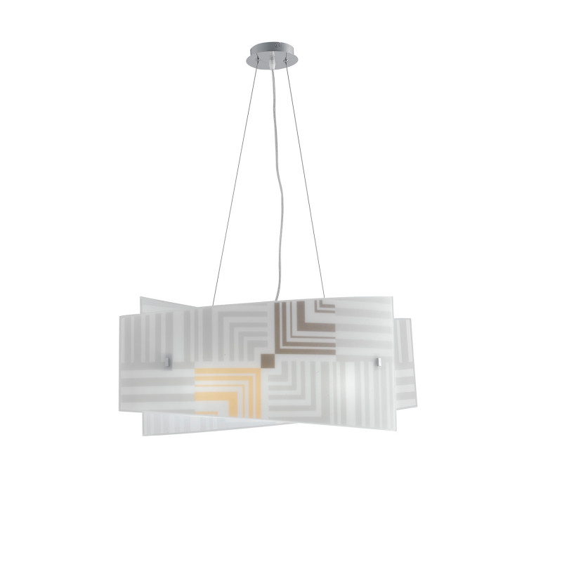 Lampadario Sospensione Seventy  Coordinati Colore Bianco 4 x E 27 max  60W