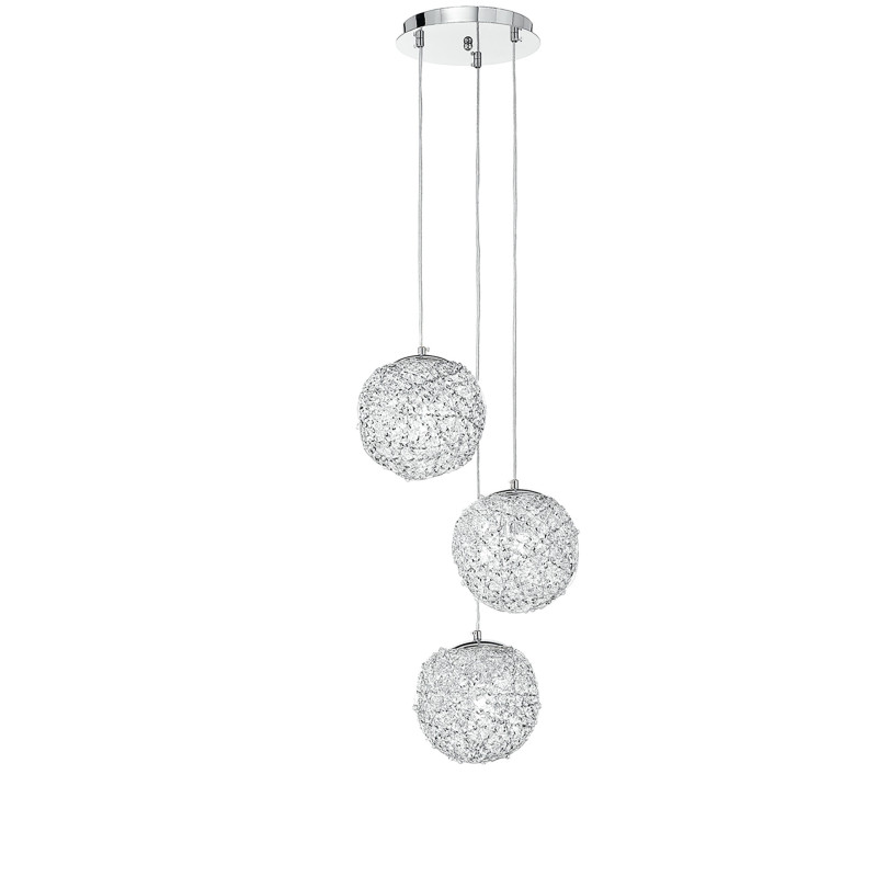 Lampadario Sospensione Astra Coordinati Colore Cromo 3 x E 27 60W
