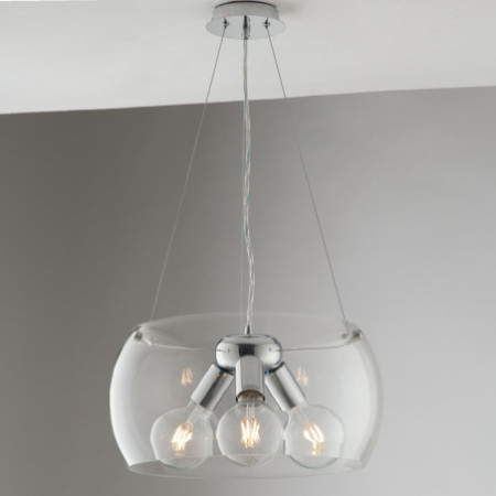 Lampadario Sospensione Equator Henging Colore Trasparente 3 x E 27 max 60W