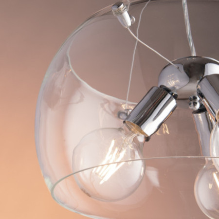 Lampadario Sospensione Equator Henging Colore Trasparente 3 x E 27 max 60W
