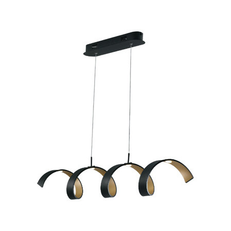 Lampadario Sospensione Led Helix Moderno Colore Nero Oro  20W