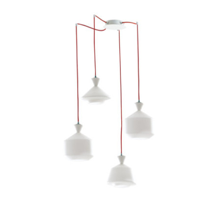 Lampadario Sospensione Sugar Class Colore Bianco 4 x  E 27  max  60W