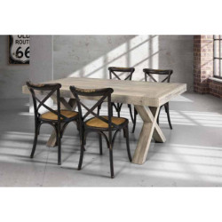 Tavolo allungabile in legno invecchiato moderno 180x90x77 cm
