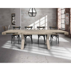Tavolo allungabile in legno invecchiato moderno 180x90x77 cm