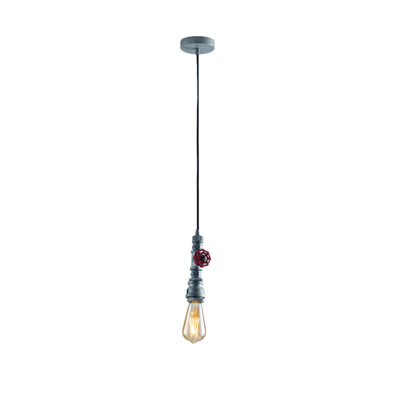 Lampadario Sospensione Amarcord Industrial Vintage Colore Zincato  60W