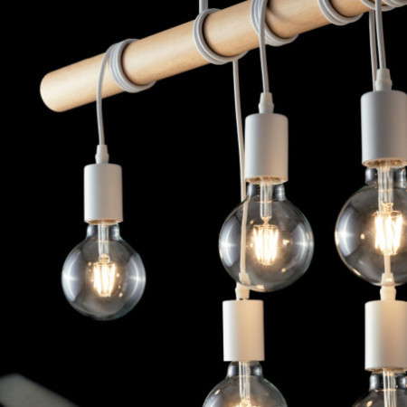 Lampadario Sospensione Arizona Industrial Vintage Colore Bianco 40W