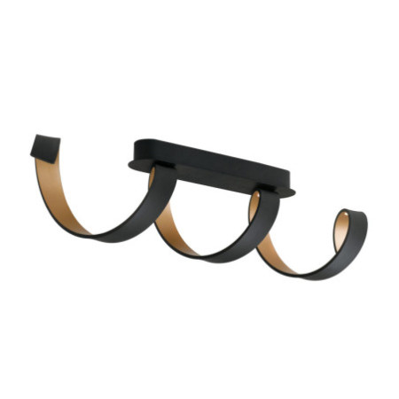 Lampadario Plafoniera Led Helix Moderno Colore Nero Oro 20 W