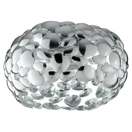 Lampadario Plafoniera Led Dioniso Moderno Colore Cromo 2 x E 27 max  60 W