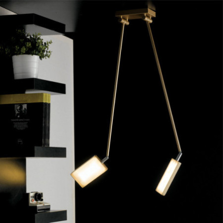 Lampadario Plafoniera Led Book Moderno Colore Oro 2 x 17 W