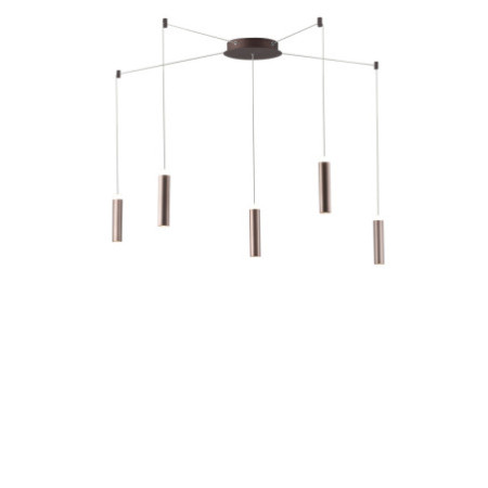 Lampadario Plafoniera Led Candle Eclettico Colore Bronzo 5 x 7 W