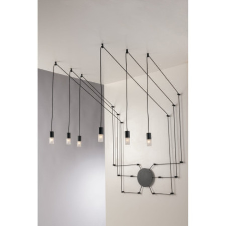 Lampadario Plafoniera Spider Eclettico Colore Antracite 6 x g 9 max  10 W