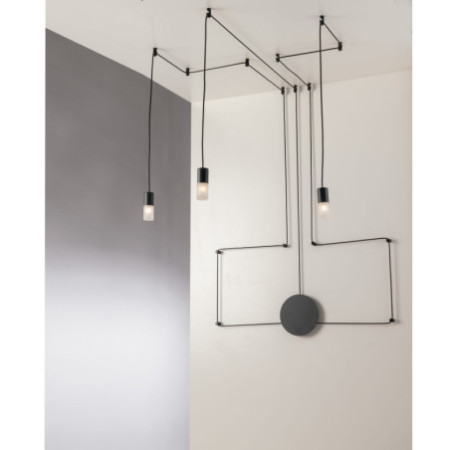 Lampadario Plafoniera Spider Eclettico Colore Antracite 3 x G 9  10 W