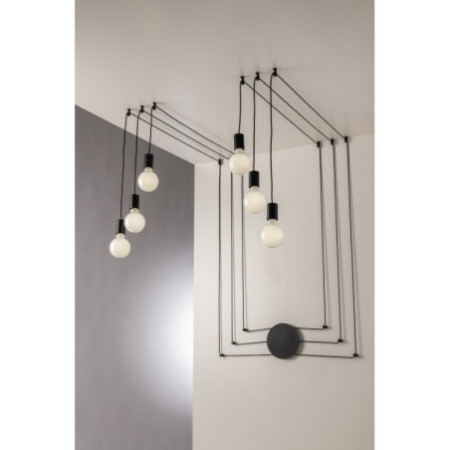 Lampadario Plafoniera Habitat Eclettico Colore Nero 6 x E 27 max 40 W