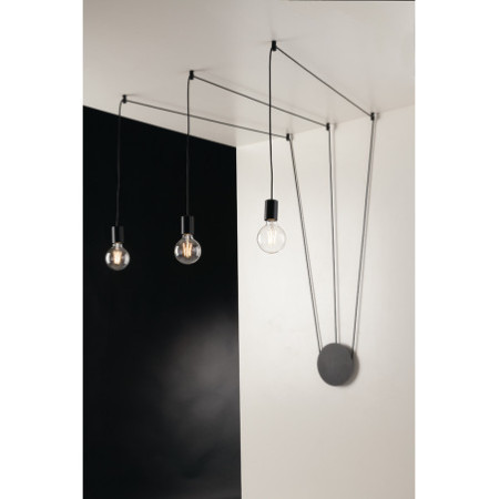 Lampadario Plafoniera Habitat Eclettico Colore Nero 40 3 x E 27 max W