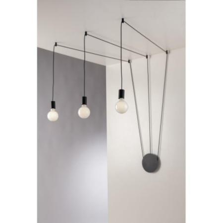 Lampadario Plafoniera Habitat Eclettico Colore Nero 40 3 x E 27 max W