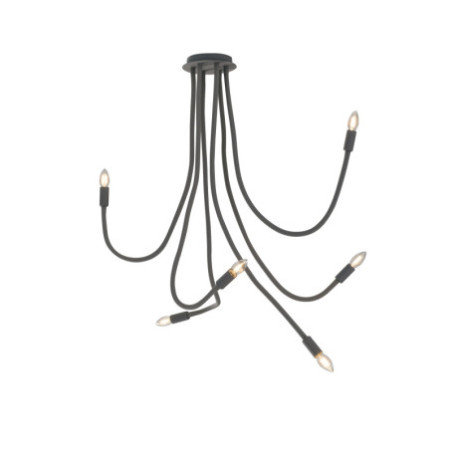 Lampadario Plafoniera Lover Eclettico Colore Nero 40 6 x E 14 max W