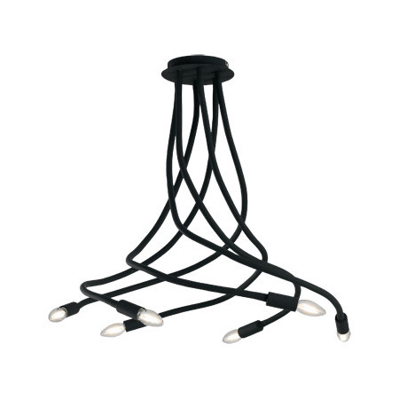 Lampadario Plafoniera Lover Eclettico Colore Nero 40 6 x E 14 max W