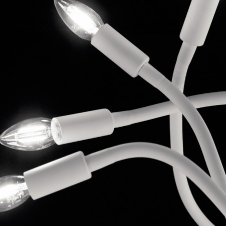 Lampadario Plafoniera Lover Eclettico Colore Bianco 40 6 x E 14 max W