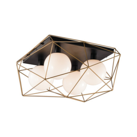 Lampadario Plafoniera Abraxas Class Colore Nero Oro 60 4 x E 7 max W