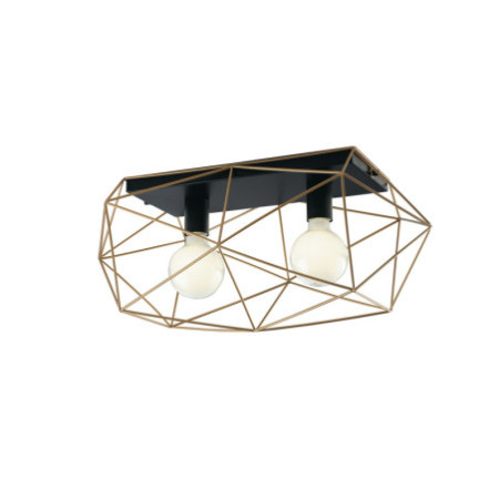 Lampadario Plafoniera Abraxas Class Colore Nero Oro 60 2 x E 27 max  W