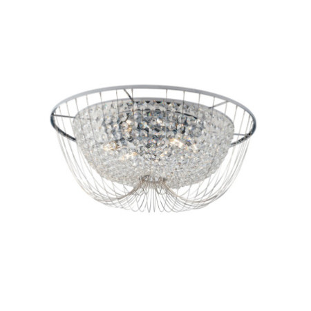 Lampadario Plafoniera Vienna Luxury Colore Cromo 6 x e 14 max  40W