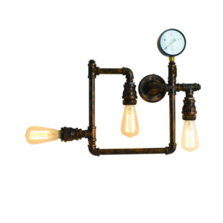 Lampadario Plafoniera Amarcord Industrial Vintage Colore Ruggine 3 x E 27 max  60 W